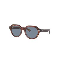 Ray-Ban Sunglasses Unisex Gina - Striped Havana Frame Blue Lenses 51-21