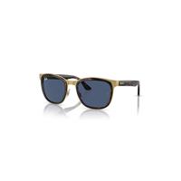 Ray-Ban Sunglasses Unisex Clyde - Havana On Gold Frame Blue Lenses 53-22