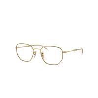 Ray-Ban Eyeglasses Unisex Rb6496 Optics - Arista Gold Frame Clear Lenses Polarized 51-20