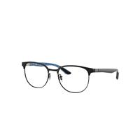 Ray-Ban Eyeglasses Man Rb8422 Optics - Dark Carbon On Blue Frame Clear Lenses Polarized 54-19