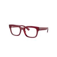 Ray-Ban Eyeglasses Unisex Chad Optics Bio-based - Transparent Red Frame Clear Lenses Polarized 52-22