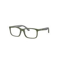 Ray-Ban Eyeglasses Children Rb1621 Optics Kids Bio-based - Green On Grey Frame Clear Lenses Polarized 49-15