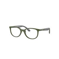 Ray-Ban Eyeglasses Children Rb1622 Optics Kids Bio-based - Green On Grey Frame Clear Lenses Polarized 46-17
