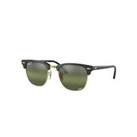 Ray-Ban Sunglasses Unisex Clubmaster Chromance - Green Frame Silver Lenses Polarized 55-21