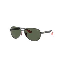 Ray-Ban Sunglasses Man Rb8331m Scuderia Ferrari Collection - Dark Carbon Frame Green Lenses 61-13