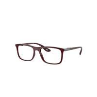 Ray-Ban Eyeglasses Man Rb7222m Optics Scuderia Ferrari Collection - Dark Red Frame Clear Lenses Polarized 54-18