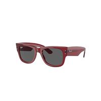 Ray-Ban Sunglasses Unisex Mega Wayfarer Bio-based - Transparent Red Frame Grey Lenses 51-21