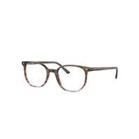 Ray-Ban Eyeglasses Unisex Elliot Optics - Striped Brown & Red Frame Demo Lens Lenses Polarized 50-19