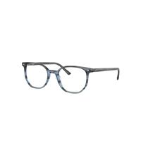 Ray-Ban Eyeglasses Unisex Elliot Optics - Striped Grey & Blue Frame Demo Lens Lenses Polarized 50-19