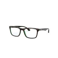 Ray-Ban Eyeglasses Unisex Rb5279 Optics - Havana On Transparent Green Frame Clear Lenses Polarized 57-18