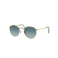 Ray-Ban Sunglasses Unisex Round Metal - Gold Frame Blue Lenses 53-21