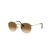 Ray-Ban Sunglasses Unisex Round Metal - Gold Frame Brown Lenses 53-21