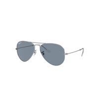 Ray-Ban Sunglasses Unisex Aviator Classic - Silver Frame Blue Lenses Polarized 58-14