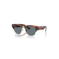 Ray-Ban Sunglasses Unisex Mega Clubmaster - Striped Havana Frame Blue Lenses Polarized 53-21