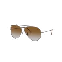 Ray-Ban Sunglasses Unisex Aviator Reverse - Gunmetal Frame Brown Lenses 62-11