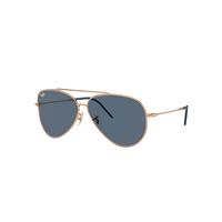 Ray-Ban Sunglasses Unisex Aviator Reverse - Rose Gold Frame Blue Lenses 59-11