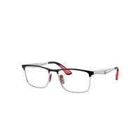 Ray-Ban Eyeglasses Unisex Rb6516m Optics Scuderia Ferrari Collection - Silver Frame Demo Lens Lenses Polarized 55-18
