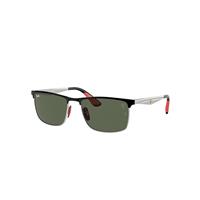 Ray-Ban Sunglasses Unisex Rb3726m Scuderia Ferrari Collection - Silver Frame Green Lenses 57-18