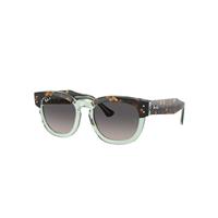 Ray-Ban Sunglasses Unisex Mega Hawkeye - Havana On Transparent Green Frame Grey Lenses Polarized 53-21