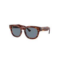 Ray-Ban Sunglasses Unisex Mega Hawkeye - Striped Havana Frame Blue Lenses 53-21