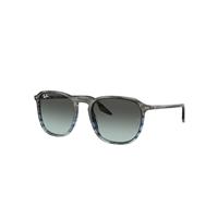 Ray-Ban Sunglasses Unisex Rb2203 - Striped Grey Frame Blue Lenses 52-20