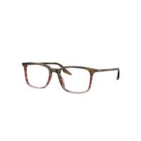 Ray-Ban Eyeglasses Unisex Rb5421 Optics - Striped Brown & Red Frame Demo Lens Lenses Polarized 55-19