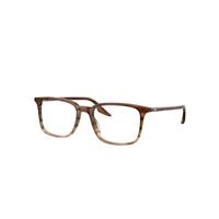 Ray-Ban Eyeglasses Unisex Rb5421 Optics - Striped Brown & Green Frame Clear Lenses Polarized 53-19