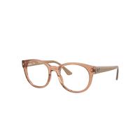 Ray-Ban Eyeglasses Unisex Rb7227 Optics - Transparent Light Brown Frame Demo Lens Lenses Polarized 53-21