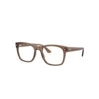 Ray-Ban Eyeglasses Unisex Rb7228 Optics - Transparent Light Brown Frame Clear Lenses Polarized 55-21