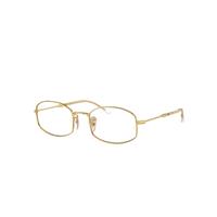 Ray-Ban Eyeglasses Unisex Rb6510 Optics - Arista Gold Frame Clear Lenses Polarized 52-20
