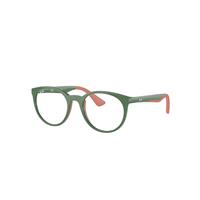 Ray-Ban Eyeglasses Children Rb1628 Optics Kids Bio-based - Green On Pink Frame Clear Lenses Polarized 48-17