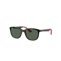 Ray-Ban Sunglasses Children Rb9078s Kids Bio-based - Black On Red Frame Green Lenses 48-16