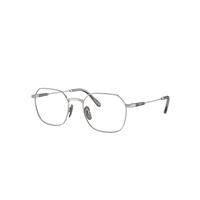 Ray-Ban Eyeglasses Unisex Jim Titanium Optics - Silver Frame Clear Lenses Polarized 53-20