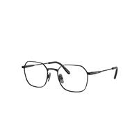 Ray-Ban Eyeglasses Unisex Jim Titanium Optics - Black Frame Clear Lenses Polarized 53-20