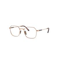 Ray-Ban Eyeglasses Unisex Jim Titanium Optics - Light Brown Frame Clear Lenses Polarized 53-20