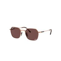 Ray-Ban Sunglasses Unisex Jim Titanium - Light Brown Frame Violet Lenses Polarized 53-20