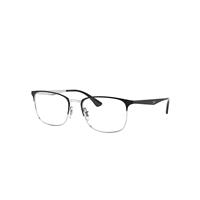 Ray-Ban Eyeglasses Unisex Rb6421 Optics - Black On Silver Frame Clear Lenses Polarized 56-18