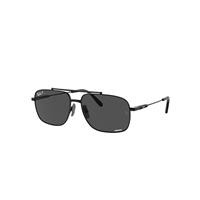 Ray-Ban Sunglasses Unisex Michael Titanium - Black Frame Grey Lenses Polarized 59-15