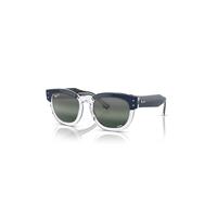 Ray-Ban Sunglasses Unisex Mega Hawkeye Chromance - Blue On Transparent Frame Clear Lenses Polarized 53-21