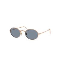 Ray-Ban Sunglasses Unisex Oval Metal - Rose Gold Frame Blue Lenses Polarized 54-21