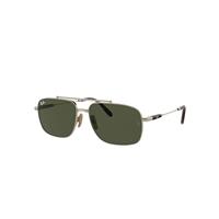 Ray-Ban Sunglasses Unisex Michael Titanium - Arista Gold Frame Green Lenses 59-15