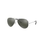Ray-Ban Sunglasses Unisex Aviator Mirror - Silver Frame Grey Lenses 58-14
