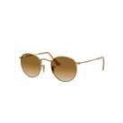 Ray-Ban Sunglasses Unisex Round Metal - Gold Frame Brown Lenses 50-21