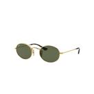 Ray-Ban Sunglasses Unisex Oval Flat Lenses - Gold Frame Green Lenses 48-21
