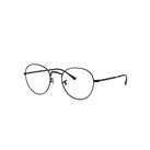 Ray-Ban Eyeglasses Unisex Round Metal Optics II - Black Frame Clear Lenses 49-20