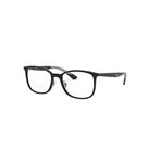 Ray-Ban Eyeglasses Unisex Rb7142 Optics - Black Frame Clear Lenses Polarized 52-18
