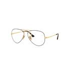 Ray-Ban Eyeglasses Unisex Aviator Optics - Gold Frame Clear Lenses 58-14