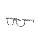 Ray-Ban Eyeglasses Unisex Rb5369 Optics - Striped Blue And Grey Frame Clear Lenses Polarized 52-18