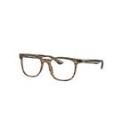 Ray-Ban Eyeglasses Unisex Rb5369 Optics - Striped Brown And Grey Frame Clear Lenses Polarized 50-18