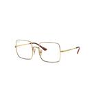 Ray-Ban Eyeglasses Woman Square 1971 Optics - Gold Frame Clear Lenses 54-19